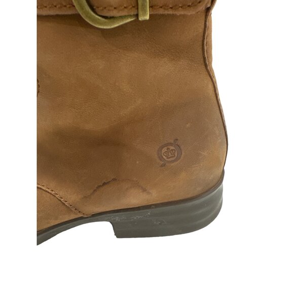 BORN Camryn Genuine Leather Brown Double Buckle Strap Lace-Up Cognac Boots 8.5 - Picture 13 of 15